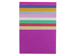 Foi autoadezive premium cu sclipici - Set multicolor pentru lucru manual (10 x 15 cm, 10 bucăți)