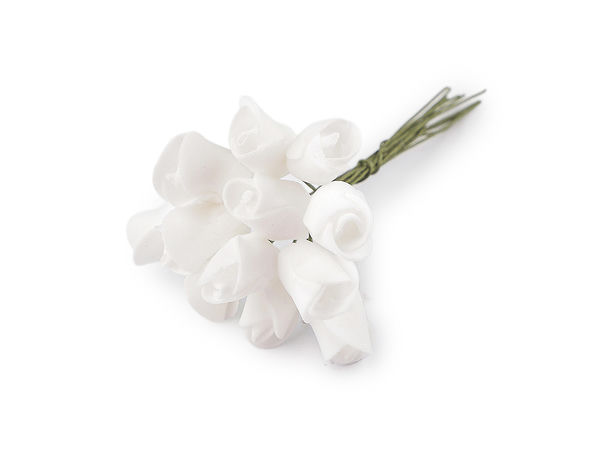 Mini-trandafiri artificiali premium din spumă pe sârmă pentru aranjamente florale, nunți și decorațiuni creative