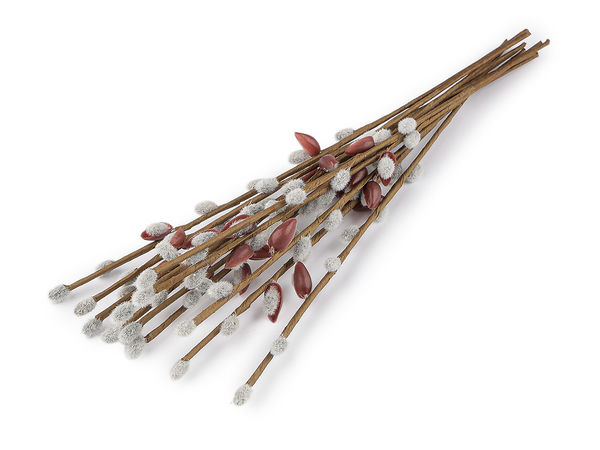 Crenguțe artificiale cu mâțișori pufoși - Tijă florală flexibilă pentru coronițe de primăvară și Paște