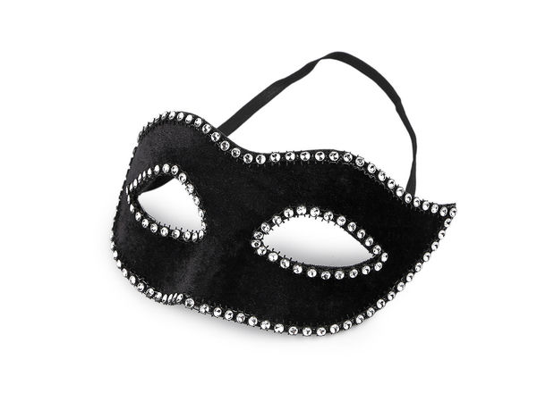Mască elegantă de ochi pentru bal mascat cu strasuri - Accesoriu clasic negru pentru carnaval și petreceri