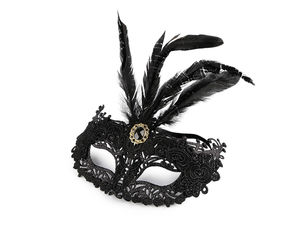 Carnival / party mask - lace eye mask with feathers