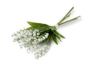 Buchet de lăcrămioare artificiale albe cu tije din sârmă modelabilă pentru vaze, nunți și decorațiuni florale de primăvară