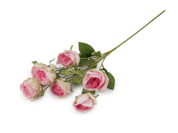 Buchet premium de trandafiri artificiali roz (7 flori pe tijă) - Trandafiri din mătase cu aspect natural pentru decor interior, aranjamente florale și ikebana