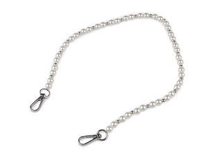 Curea tip lanț cu perle elegante (60cm), cu carabine pentru genți de mână, plicuri și carcase de telefon
