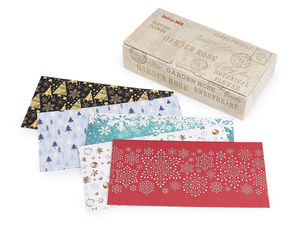 Plicuri de Crăciun pentru bani DL 11x22 cm – Plicuri festive pentru bani și carduri cadou, cu bandă autoadezivă (Set 100 bucăți)