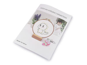 Kit complet de broderie și cusătură în punct de cruciuliță pentru copii, cu gherghef – Set creativ pre-imprimat pentru începători