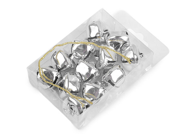 Clopoței metalici premium (Ø25mm) în cutie de depozitare, cu șnururi pentru agățat - Set pentru lucru manual și decorațiuni de sărbători