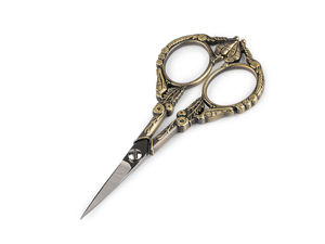 Foarfecă de brodat decorată cu aspect de alamă vintage - Foarfece de precizie elegante pentru detalii, ideale pentru lucru de mână, cusut și lucru manual cu hârtie