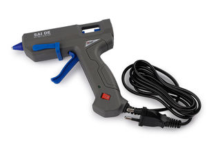 Pistol premium de lipit la cald, 25 W, pentru batoane de adeziv de 7 mm - Dispozitiv de lipit cu dublă tensiune pentru craft, galanterie și proiecte DIY, cu suport integrat (Gri)
