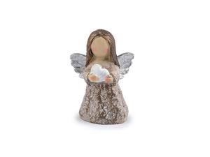 Figurină decorativă înger cu detalii fine - Statuetă elegantă taupe pentru coronițe, proiecte creative și decorațiuni pentru casă