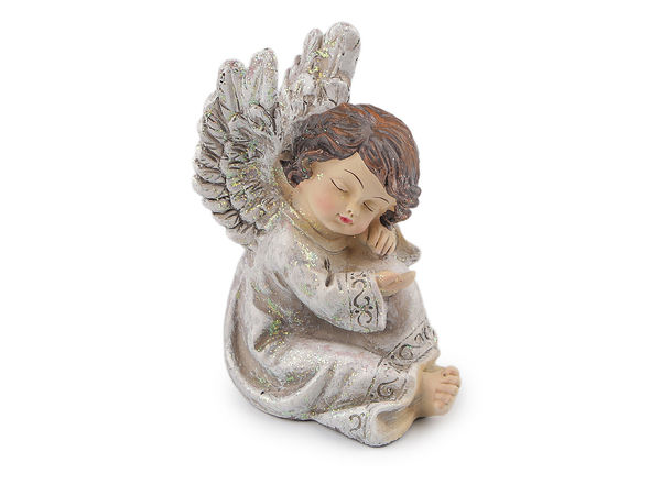 Figurină elegantă de înger cu sclipici - Statuetă decorativă pentru proiecte creative și decorațiuni interioare