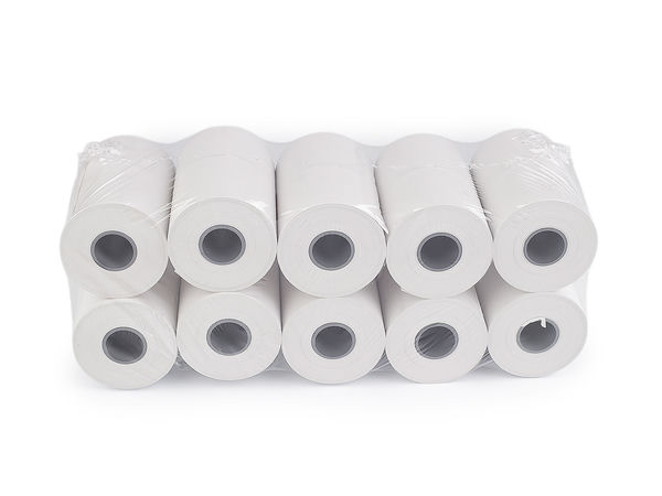 Role premium de hârtie termică albă pentru terminale POS și case de marcat - 57mm x 40mm x 12mm (18m), set de 10 bucăți