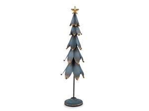 Brad de Crăciun decorativ din metal pentru masă, stil minimalist cu finisaj patinat