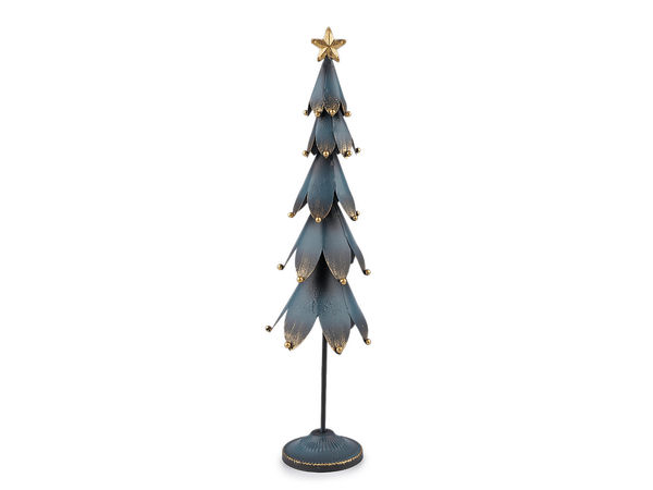 Brad de Crăciun decorativ din metal pentru masă, stil minimalist cu finisaj patinat
