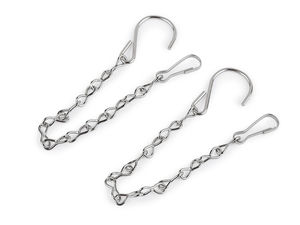 Lanț de suspendare din metal rezistent, cu cârlig și carabină (25 cm) – Pentru ghivece, felinare, jardiniere și decorațiuni de sezon
