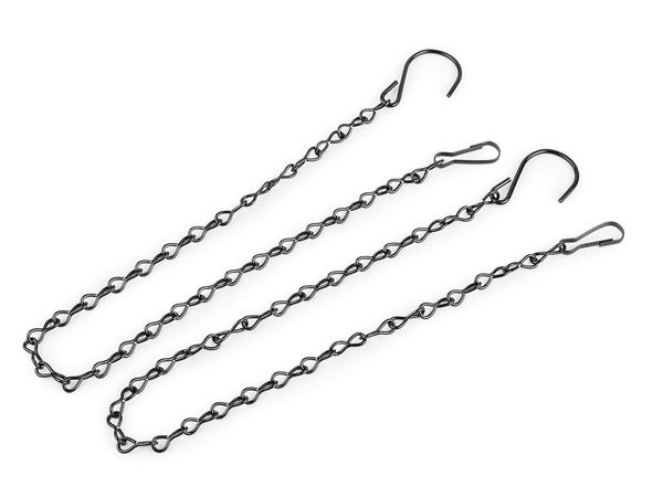 Lanț metalic robust pentru suspendare cu cârlig și carabină (50 cm), pentru ghivece de flori, felinare și decorațiuni