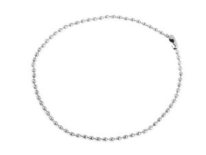 Buclă premium din lanț cu bile nichelate (25 cm) - Conector metalic de 2 mm pentru etichete, genți și articole vestimentare