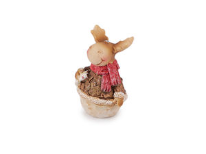 Figurine decorative de Crăciun, miniaturale, bej deschis - Mici ornamente de masă cu om de zăpadă și ren pentru proiecte de iarnă, coronițe și aranjamente festive