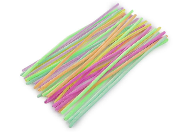Sârmă plușată premium în culori pastelate (6mm x 30cm) – Tije chenille moi pentru activități creative, ornamente și proiecte pentru copii