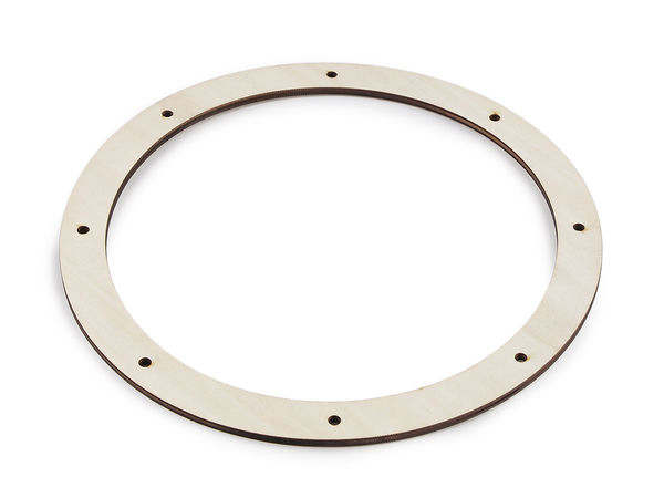 Cerc din lemn premium pentru coronițe, 24 cm, cu 8 orificii pregăurite – Bază din placaj natur pentru prinzătoare de vise, clopoței de vânt și decorațiuni de sărbători