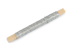 Sârmă de legat nichelată premium de 0,3 mm (25 g) - Sârmă flexibilă pentru artizanat și floristică pe mosor de lemn