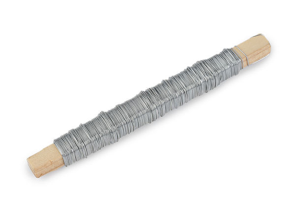 Sârmă de legat nichelată premium - Ø 0,5 mm, 45 g, sârmă pentru floristică și decorațiuni pe mosor de lemn