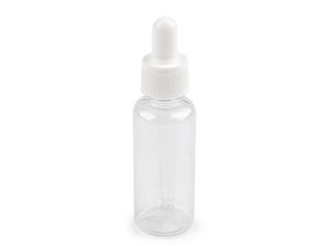 Sticluță transparentă din plastic cu pipetă din sticlă (48ml) - Dozare de precizie a lichidelor pentru artă, activități creative și pictură în acuarelă