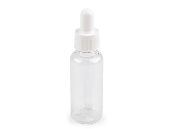 Sticluță transparentă din plastic cu pipetă din sticlă (48ml) - Dozare de precizie a lichidelor pentru artă, activități creative și pictură în acuarelă