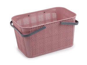Coș organizator premium din plastic perforat, cu mânere (18,5 x 28,5 cm)