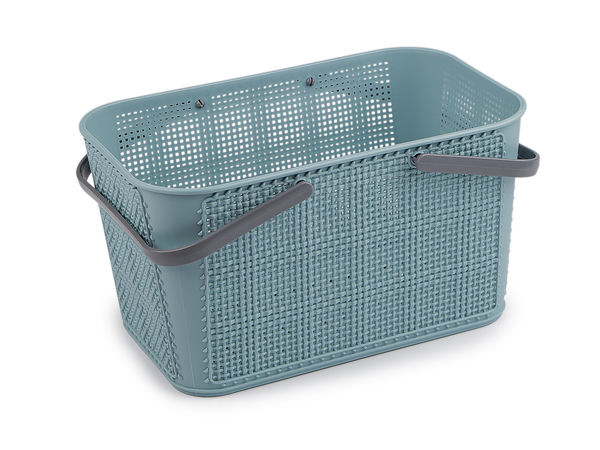 Coș organizator premium din plastic perforat, cu mânere (18,5 x 28,5 cm)