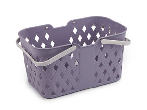 Coș organizator multifuncțional perforat, cu mânere, pentru depozitare și expunere, 18 x 28,5 cm