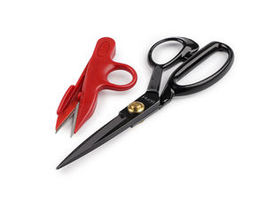 Set foarfece profesionale de croitorie PIN Premium - Foarfece pentru materiale textile din oțel forjat la cald, cu lame ergonomice negru mat și ciupitoare de ață