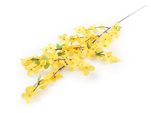 Crenguță artificială premium de forsiția - Tijă decorativă realistă tip ploaie de aur cu sârmă modelabilă pentru coronițe, aranjamente florale și ikebana