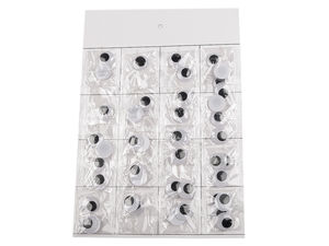 Ochișori mobili autoadezivi negri cu pupile mobile (25mm) - Ochișori googly premium pentru lucru manual, păpuși și scrapbooking