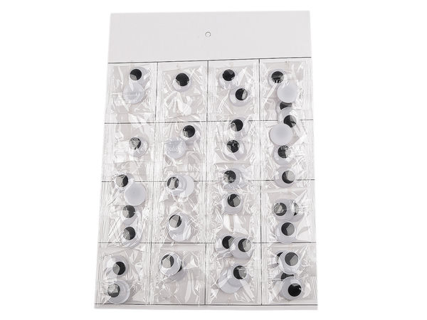 Ochișori mobili autoadezivi negri cu pupile mobile (25mm) - Ochișori googly premium pentru lucru manual, păpuși și scrapbooking