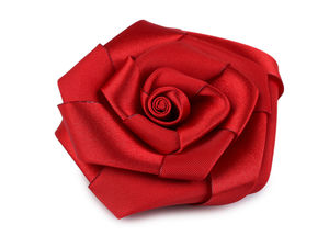 Aplică floare trandafir mare din satin (70mm) - Trandafir decorativ de cusut sau lipit pentru haine, pălării, genți și proiecte creative de galanterie