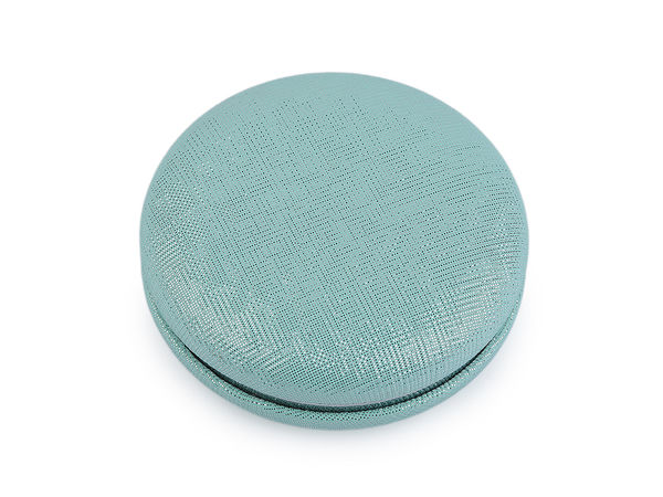 Oglindă cosmetică compactă metalică premium - Oglindă de buzunar cu două fețe și lupă