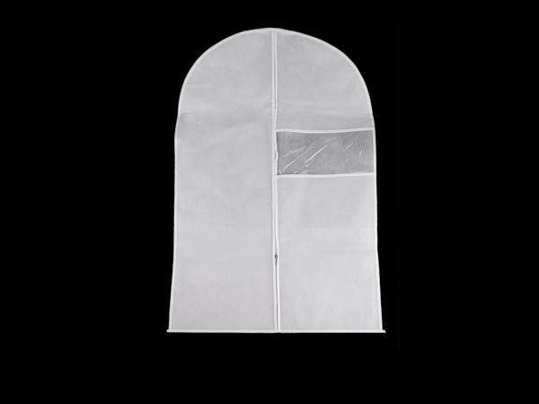 Husă premium respirabilă pentru haine, din material nețesut (60 x 100 cm) – Husă de protecție cu fermoar, orificiu pentru umeraș și fereastră transparentă