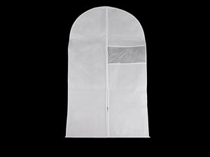 Husă premium respirabilă din material nețesut pentru haine (60 x 140 cm) cu fereastră transparentă de vizualizare și închidere cu fermoar