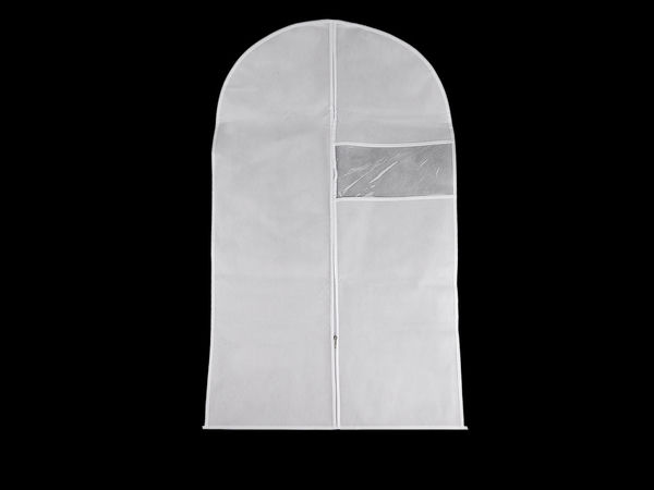 Husă premium respirabilă din material nețesut pentru haine (60 x 140 cm) cu fereastră transparentă de vizualizare și închidere cu fermoar