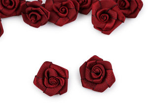 Mini trandafiri din satin premium pentru aplicații (15 mm) - Ornamente florale elegante pentru lucru manual, îmbrăcăminte și decorațiuni DIY