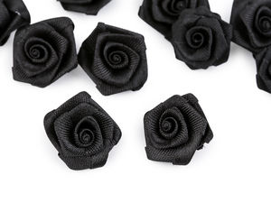 Aplicații mini trandafiri din satin premium - Trandafiri decorativi de 20 mm din panglică pentru cusut, scrapbooking și lucru manual