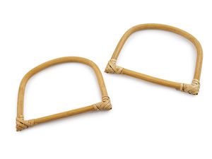 Mânere premium din bambus natural în formă de D (13x9,5 cm) pentru confecționarea genților, croșetat și macrame