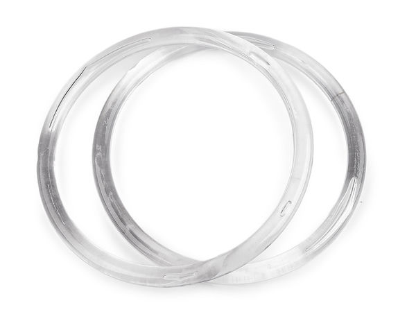 Mâner rotund premium din acril transparent pentru geantă - Mâner circular din plastic de 16 cm pentru confecționarea genților și poșetelor