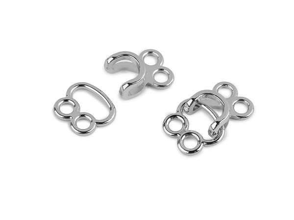 Închizători decorative metalice tip moș și babă, 18x27mm - Accesorii de galanterie premium pentru veste, jachete și cardigane