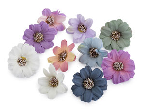 Flori decorative artificiale premium - Flori de 4,5 cm în culori mixte pentru galanterie, coronițe și accesorii de păr