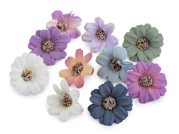 Flori decorative artificiale premium - Flori de 4,5 cm în culori mixte pentru galanterie, coronițe și accesorii de păr