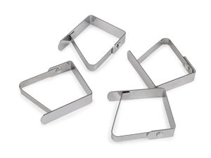 Cleme premium din oțel inoxidabil pentru față de masă (set de 4 piese) - cleme metalice flexibile și rezistente pentru mese de până la 3 cm