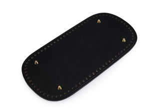 Fund de geantă premium din piele ecologică cu piciorușe metalice de protecție (15x30 cm) - Bază cu margini cusute și 76 de găuri pentru croșetat și cusut