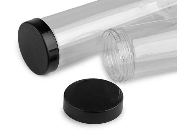 Tuburi din plastic transparent pentru ambalare, cu capac filetat (Ø 5 cm și 6 cm) - Recipiente premium pentru depozitare și lucru manual